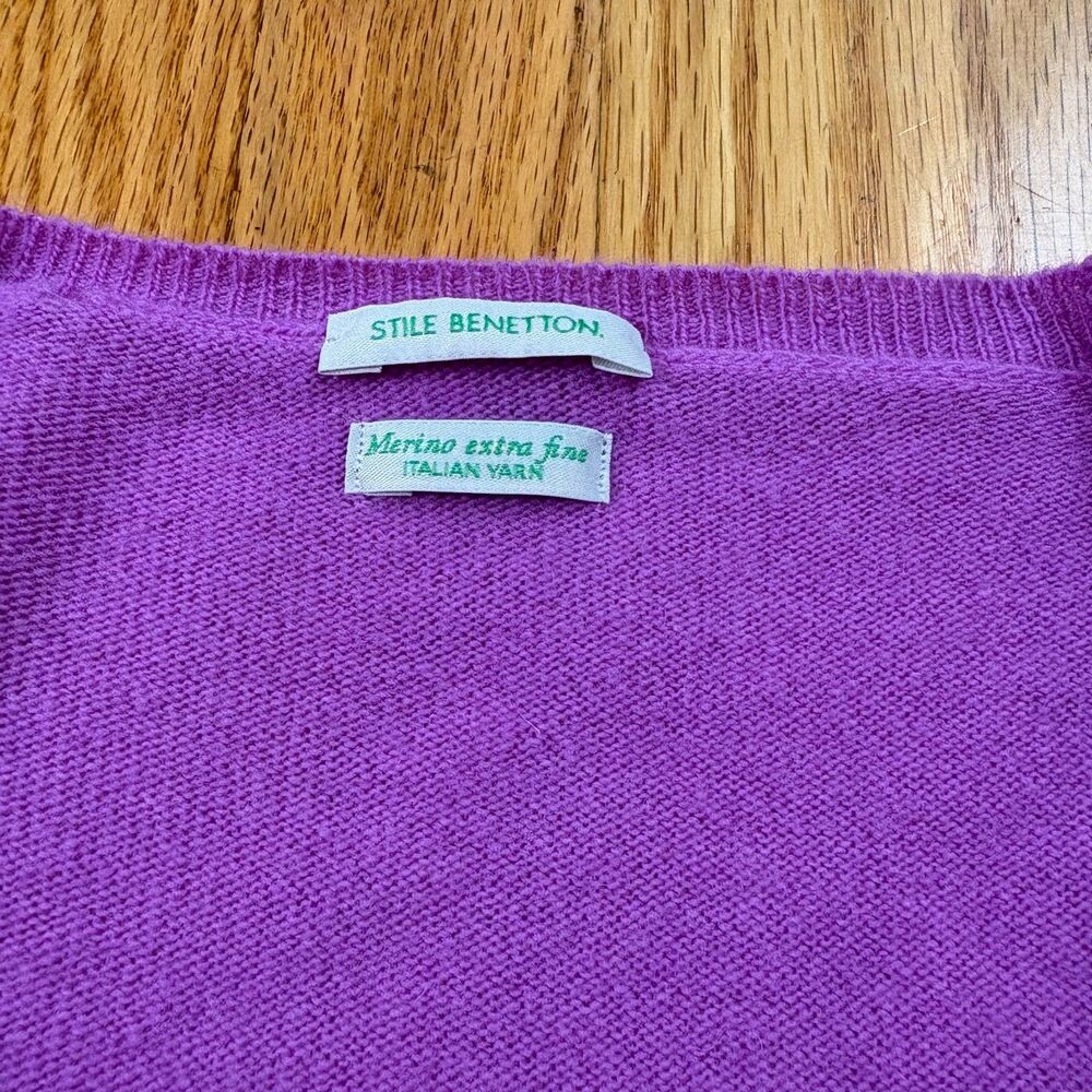 STILE BENETTON Bright Lilac Formal Button Up Cardigan Womens Size Small - Picture 3 of 8